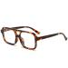 PORADAY Blue Light Glasses for Women Men Retro 70s Square Aviator Eyeglasses Vintage Trendy Rectangle Computer Eyewear Leopard