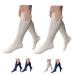 HealthyNees Closed Toe 15-20mmHg Compression Zip Socks White Navy 2 Pairs 3X-Large White