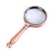 Reading Magnifier Optical Lens 8X Hd Rectangular Newspaper Old Man Portable Metal Handle White Glass Hand-held Magnifier Bronze 80 * 185mm Good Times