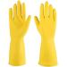 NED Tendon Latex Gloves Thickened Housework Waterproof Gloves Dishwashing Wear Resistant Plastic Gloves Kitchen Reusable Dishwashing Gloves Rubber Cleaning Gloves Yellow 3 Pairs-M