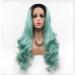 BGHJUE Wig Accessories Synthetic Hair Wig Natural Bangs Pixie Cut With Highlights For Women Fluffy Green Long Roll