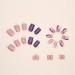 24 Pcs French Tip Short Square Press on Nails Purple Shiny Powder - Cute Designs for Women & Girls | Acrylic False Nails Full Cover Stick on Nail Decor PT10 - Buy Online on GoSupps.com