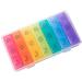 Buy Weekly Pill Organizer 7 Day - Moisture-Resistant Large Daily Cases for Pills Vitamins Fish Oil & Supplements - Rainbow Colors international shipping available - Buy Online on GoSupps.com