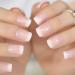 Ombre Pink Nude White French False Nails - Medium Squoval Gradient Press on Nails - Buy Online on GoSupps.com