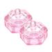 2Pcs Crystal Glass Nail Art Dappen Dish Nail Art Acrylic Liquid Powder Crystal Cup Bowl Container Glassware with Hexagon Lid for Nail Art Manicure Care Tools  Pink