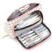 KAXISS Spring folders canvas Spring pocket Large capacity pencil cosmetic pocket pinnobs with zipper Bleisel pencil pocket stationery folder for girls boys style 1