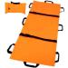 Portable Stretcher Waterproof Soft Stretcher 8 Handles Emergency Rescue Folding Stretcher Back Stretcher Positioning Bed Pad for Household Emergency Work Transfer Sling Orange