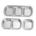 Ciieeo 3pcs Seasoning Dish Sauce Bowl Salad Serving Utensils Serving Saucers Oil Dipping Dish Dip Bowls Olive Dishes Salad Dressing 304 Stainless Steel Stainless Steel Plate 20x8cm As Shown