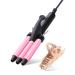 Youuish Mini Hair Crimper 1/2 Inch Small 3 Barrel Curling Iron Hair Waver Dual Voltage for Home and Travel Triple Ceramic Tiny Barrels Create Natural Tight Beachy Waves Pink