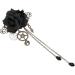 Clips Barrettes Steampunk Hair Clips with Tassels Chain Rose Flower Hair Clip Vintage Halloween Headdress Goth Gothic Hair Accessories for Women Girls Black