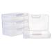 BENECREAT 4 Pack 5.5x3.5x1.5 Large Clear Plastic Box Container Clear Storage Organizer with Hinged Lid for Small Craft Accessories Office Supplies Clips Rectangle with Hinged Lid 5.5x3.5x1.5"