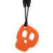 JTLB silicone-baby bite ring supporter safe calming chewing and teeth necklace toy for infants (orange-colored skull bite ring)