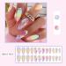 yomoe Rainbow Small Flower Sticker Diamond French Wearable Nails Wearable Press on Nails Full Cover Nail Tips - Buy Online on GoSupps.com