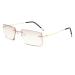 Bifocal Reading Glasses Men Women Rimless Blue Light Blocking Glasses 3.5 Diamond Cut Readers Titanium Eyeglasses