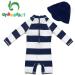 UPF 50+ Baby Girl One Piece Swimwear with Sun Hat | Toddler Swimsuits 2-3 Years Stripe | Sun Protection - Buy Online on GoSupps.com