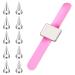 10 Pieces Hair Parting Ring with Magnetic Pin Holder Wrist Adjustable Pinky Hair Parting Tool Metal Braiding Rings for Parting Hair Hair Selecting Tools (Pink)