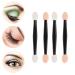 100 Pcs Disposable Dual Sided Eyeshadow Brush Sponge Tipped Oval Makeup Applicator Eye Shadow Stick Powder Brush Dust Foundation Cosmetic Applicator Tools (Black)