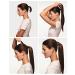 Dark Brown Clip-In Ponytail Braid Extension - 56 cm Smooth Straight Realistic Hair - Buy Online on GoSupps.com