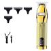 Pro Hair Clipper Electric Hair Clipper High Power Shaver LCD Rechargeable Metal Clipper Electric Hair Clipper(Gold with Box)