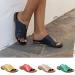 Creev Women's Summer Slippers - Oversize Flat Open Toe Beach Sandals (Beige 37 EU & 40 EU) - Stylish Roman Fish Mouth Shoes for Vacations - Buy Online on GoSupps.com
