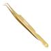 Professional Lash Golden Tweezers for Eyelash Extension Hand Crafted Japanese Stainless Steel Precision Tweezers (90  Angular Tip.)