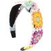 Limtula Floral Knitted Headband for Women Stretch Turban Floral Crocheted Granny-square Ethnic Style Tie Head Wrap Headband Colored flower he - Buy Online on GoSupps.com