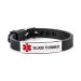 Blood Thinner Medical Alert ID Bracelet Silicone Wristband Black Adjustable Size for Men Women