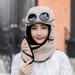 Winter Thermal Trapper Hat with Glasses - Windproof Ski Mask Cap in Black - Buy Online on GoSupps.com