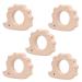 Set of 5 Natural Beech Wood Hedgehog Teething - Safe and Soothing for Baby Tender Gums - Ideal Pendant for Baby Teething Necklace or Bracelet
