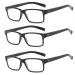 Suertree reading glasses 3 Pack glasses hinge hinged glasses visual aid optics glasses reading help for women men BM521 1.5x 3PC black 1.5x dioptria