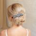 6 Pack Luxury Sparkly Glitter Flower Leaf Rhinestone Black Side French Twist Hair Combs for Women - Long Teeth Hairpins Barrettes for Bun Chignon Clips - Buy Online on GoSupps.com