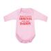 'Born To Love Arsenal Just Like Daddy' Baby Boy Girl 100% Fine Combed Cotton Long Sleeve Bodysuit Designed and Printed in the UK 6-12 Months Pink