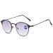 Lanomi retro sunglasses Blue light filter progressive bifocal reading glasses women men oval metal full frame reading aid outdoor round UV protection visual aid glasses with presence black 2.0 dioptria