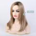 BLONDE UNICORN Strawberry Blonde Ombre Dark Root Wig for Women - Shoulder Length Straight Hair Wig with Natural Side Part - OMBRE BLONDE 2 - Buy Online on GoSupps.com