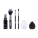 Profusion Cosmetics White Crystals Brush and Cleanser Set for Flawless Beauty Unleash Your Inner Artist with Complete Makeup Tool Kit Including White Crystal Brush and Cleanser