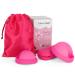 MineUp menstrual disc 2 pieces of menstrual disc menstrual cup made of silicone menstrual cup set for sports and swimming Alternative to soft tampons (pink S+L)