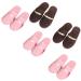 Tianmao 5 pairs of slipper hotels lipper tortier hip slippers with closed toes universal size 28.5 * 11cm coral fleece guest slippers for spa party guests hotel and travel unit size 3 pink 2 brown