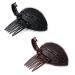2 Pcs Perfect Puff Hair Head Cushion for Women Invisible Fluffy Hair Pad Sponge Clip Styling Insert Bun Comb for Women Girls Hair Accessories (Black & Brown)