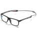 Koosufa blue light filter Reading glasses with magnetic closure clip men women Light reading aid workplace glasses with pull -out iron -on ironing ends for hanging on the neck 1.0 1.5 2.5 3.5 4.0 1x black 2.5 x