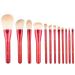 Makeup Makeup Set Brush Snow White Makeup Brush Loose Powder Brush Eye Shadow Brush Blush Brush (Color : Red)