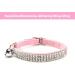 BINGPET Adjustable Soft Velvet Cat Collar with Bells - Light Pink Bling Diamante | Safe and Stylish - Buy Online on GoSupps.com