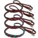 Showman Leather Braided Reins w/Colored Lacing Purple
