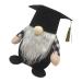 Cabilock 1pc School Season Dwarf Home Adornment Doll Lovely Ornament Graduation Decoration Faceless Black 21x19cm