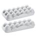 Mikinona 2pcs Pizza Container Fridge Egg Tray Egg Cartons Egg Organizer Egg Rack Plastic Barrel High Capacity Grey 30x15cm