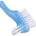 Denture Brush Double Sided Plaque Remover - Safe Daily Cleaning (Blue) - Buy Online on GoSupps.com