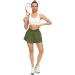 Quccefods Women's Cross Waist Workout Shorts | Quick-Dry Athletic Running Shorts with Pocket | Elastic High Waisted | Army Green - Large - Buy Online on GoSupps.com
