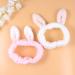 Minkissy 2pcs Bunny Ear Headband Set - Soft Makeup Hairband & Shower Face Wash Wrap for Women (Pink & White) - Perfect for Beauty & Skincare - Buy Online on GoSupps.com