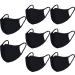 8 Pack Organic Cotton Face Cover Washable and Reusable - Black Travel Face Mask, Mouth Protection Cloth Masks with Nose Bridge Wire - Soft Fabric for Women Men Outdoor 8 Pack (for Adult/Youth)