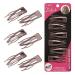 Dofash Double Grip Hair Clips Hair Barrettes Snap hair clips metal hair grips accessories (Brown 6pcs)