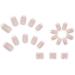JUSTOTRY 24 Pcs Medium French Press on Nails - Glossy Nude False Nails with Nail Glue - Squoval Design for Women and Teens - Square Stick on Nails for Girls - Nail Art - Buy Online on GoSupps.com